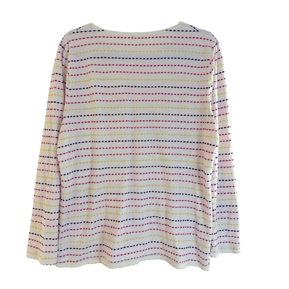 Talbots 100% cotton embroidered striped tunic top XL - Picture 9 of 11